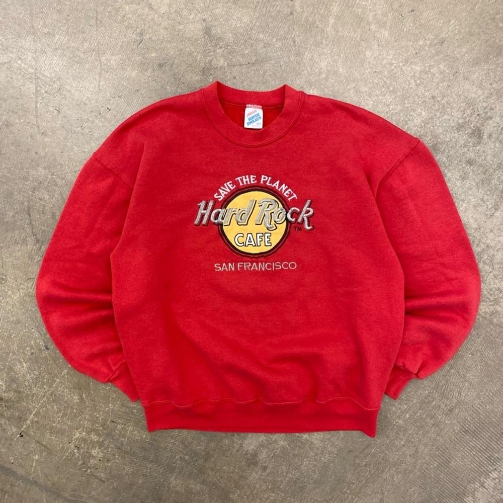Vintage 90s Hard Rock Cafe San Francisco California Jerzees Crewneck Size L